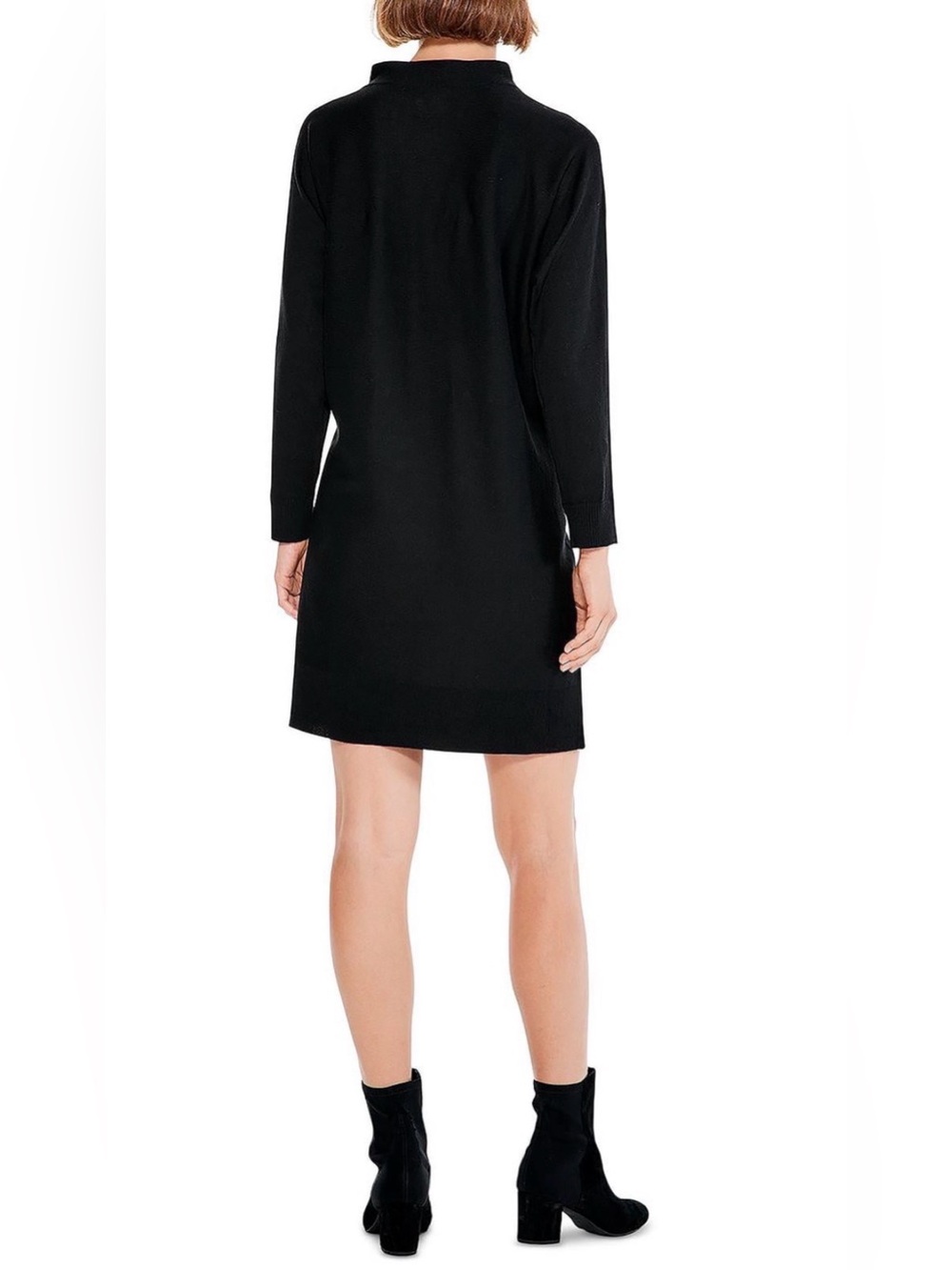 NIC+ZOE Twinkle Vital Rhinestone Sweater Mini Dress Black Petite Small PS - Picture 2 of 12